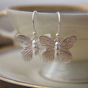 Sterling Silver Butterfly Earrings With Gemstones, 5 of 6