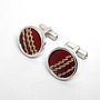 Cricket Ball Silver Cufflinks, thumbnail 6 of 8