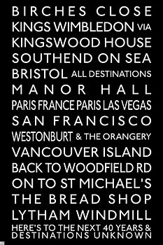Personalised Destinations Bus Blind Canvas, 9 of 11