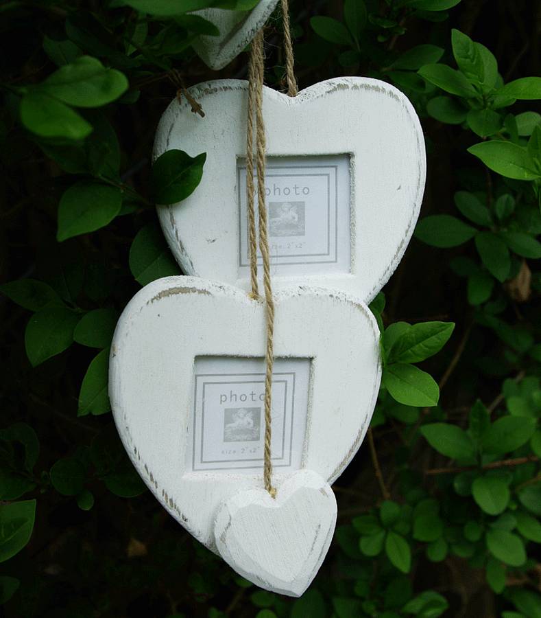 Pair Of Hanging Heart Photo Frames By Boxwood