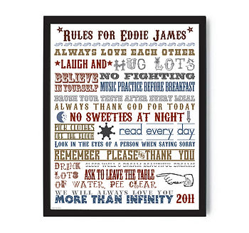Personalised Family House Rules Print, 8 of 12