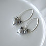 Silver Pearl Cluster Earrings, thumbnail 2 of 4