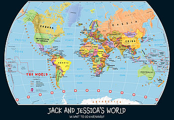 Personalised Child's World Map, 5 of 9
