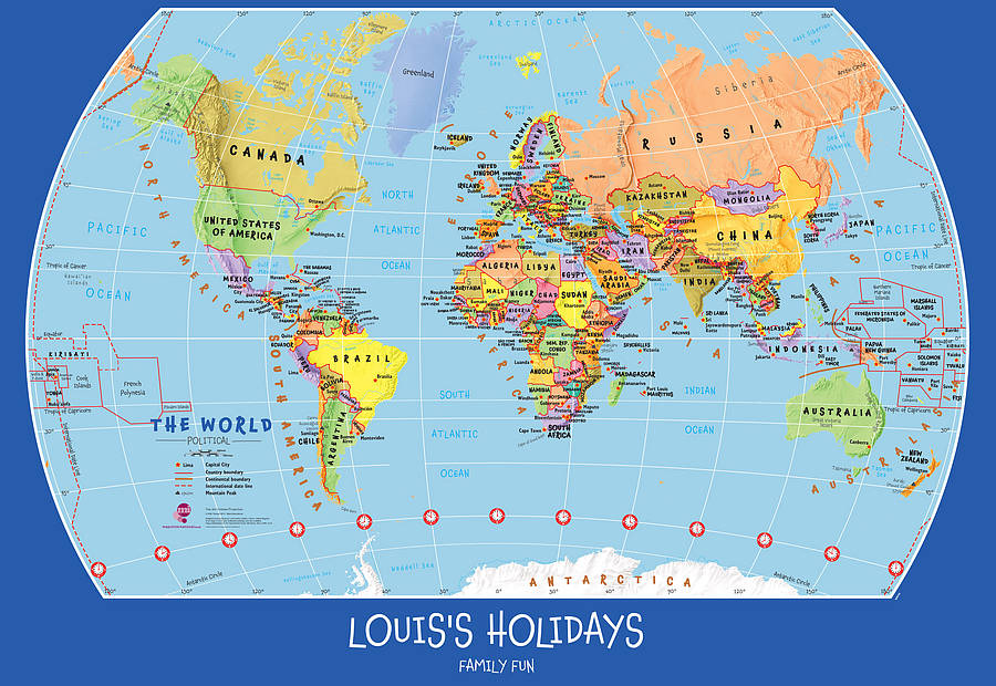 Personalised Childs World Map By Maps International
