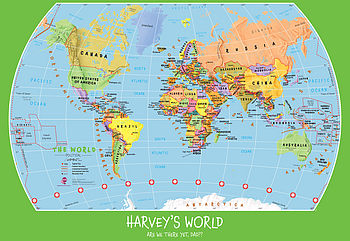 Personalised Child's World Map, 8 of 9