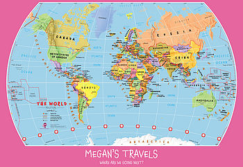 Personalised Child's World Map, 9 of 9