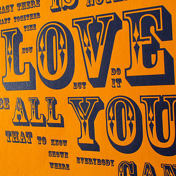 'All You Need Is Love' Letterpress Print, 3 of 4
