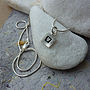 Silver Heart And Square Necklace, thumbnail 2 of 4