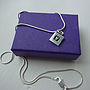 Silver Heart And Square Necklace, thumbnail 3 of 4