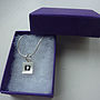 Silver Heart And Square Necklace, thumbnail 4 of 4