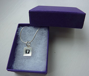 Silver Heart And Square Necklace, 4 of 4