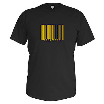 Men's Personalised Barcode T Shirt By Primitive State ...