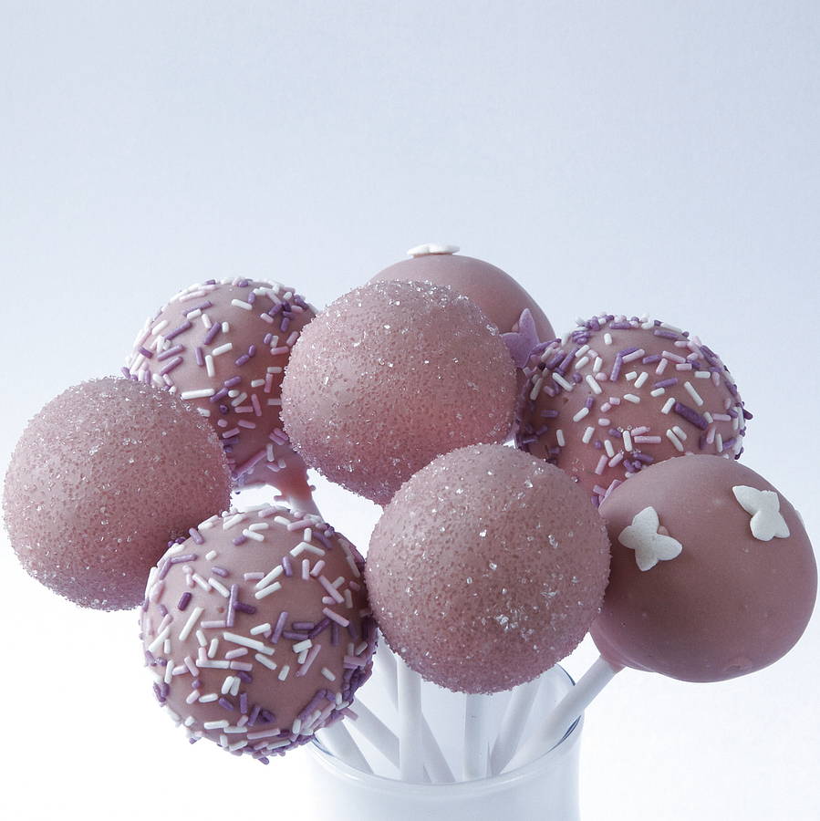 eight pink vintage cake pops by the cake pop company ...
