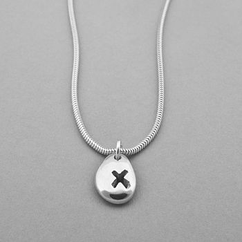 Pebble Star, Heart, Flower Or Kiss Silver Necklace, 4 of 5