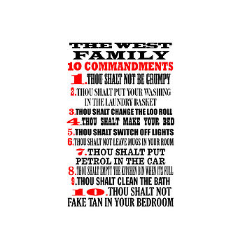 Personalised Family 10 Commandments Print, 3 of 8