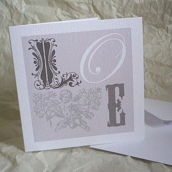 'Love' Vintage Style Card Six Designs, 5 of 7