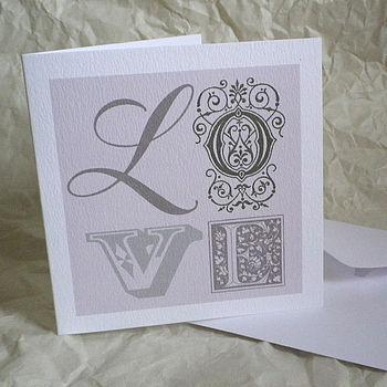 'Love' Vintage Style Card Six Designs, 6 of 7