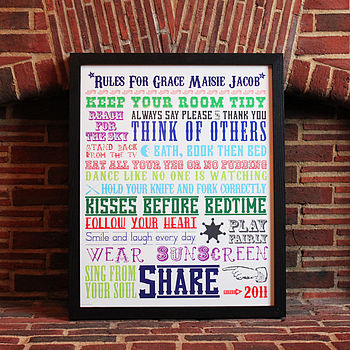 Personalised Family House Rules Print, 2 of 12
