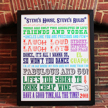Personalised Family House Rules Print, 4 of 12