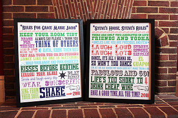 Personalised Family House Rules Print, 3 of 12