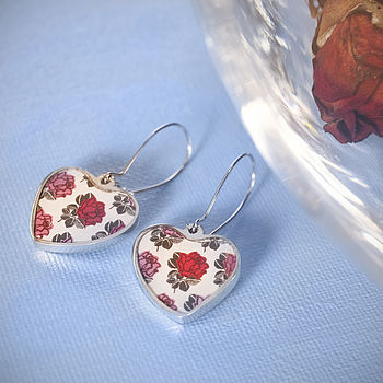 Rose Heart Drop Earrings, 2 of 2