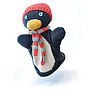 Hand Knitted Organic Cotton Penguin Puppet, thumbnail 1 of 1