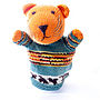 Hand Knitted Organic Cotton Tiger Puppet, thumbnail 1 of 1