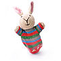 Hand Knitted Organic Cotton Rabbit Puppet, thumbnail 1 of 1