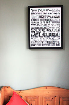 'Rules To Live By' Inspirational Print, 8 of 11