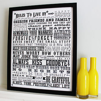 'Rules To Live By' Inspirational Print, 2 of 11