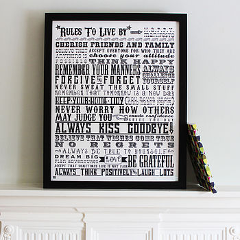 'Rules To Live By' Inspirational Print, 3 of 11