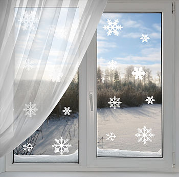 Set Of 20 Festive Snowflake Window And Wall Stickers, 2 of 4