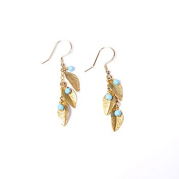 Delilah Gold Leaf And Bead Earrings, 5 of 7