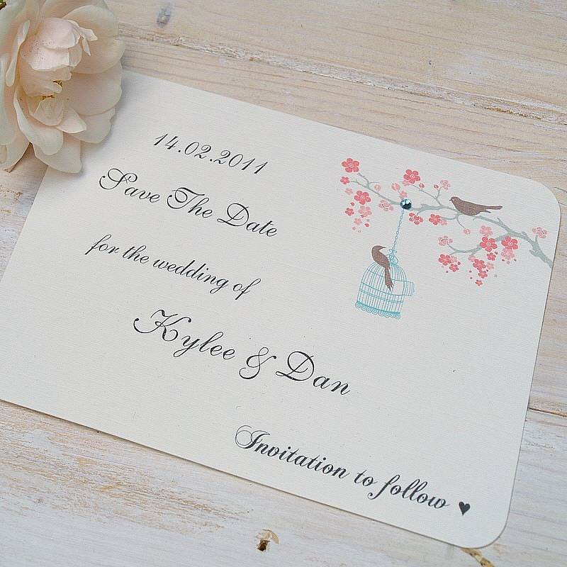 'love birds' save the date cards by beautiful day | notonthehighstreet.com