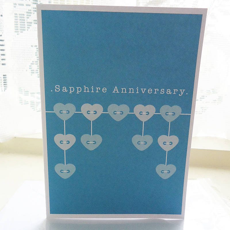 sapphire wedding anniversary card by ello design | notonthehighstreet.com