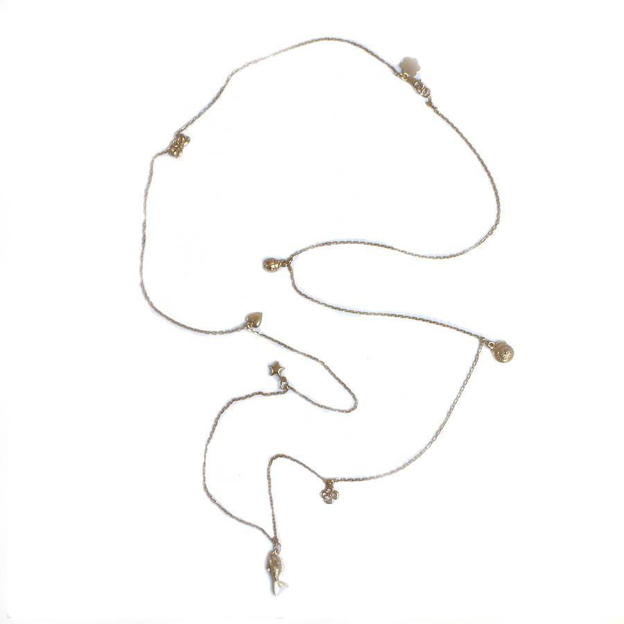 Polly Anna Long Metal And Charm Necklace By Harry Rocks ...