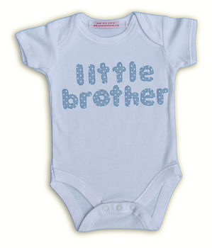 Little Sister/Brother Applique Baby Grow, 2 of 8