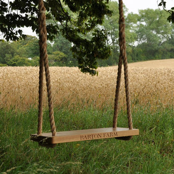 Personalised Oak And Rope Medium Swing, 6 of 12