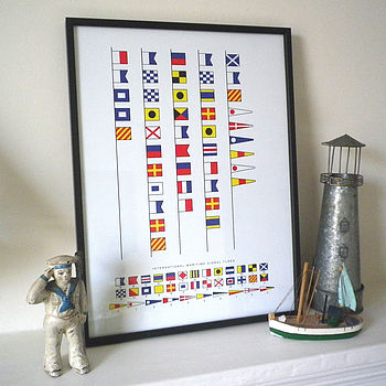 Daddy Is The Captain Of Our Ship Signal Flags Print, 4 of 7