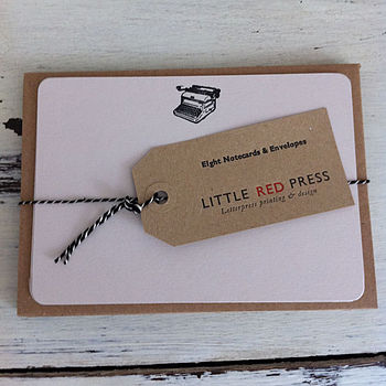 Eight Typewriter Letterpress Note Cards, 5 of 6