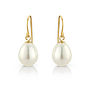 Tear Drop Pearl Earrings On Silver Hooks, thumbnail 3 of 5