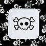 Small Skull And Cross Bones Rubber Stamp, thumbnail 2 of 2