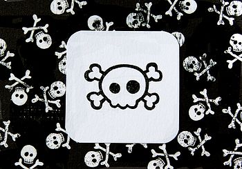 Small Skull And Cross Bones Rubber Stamp, 2 of 2