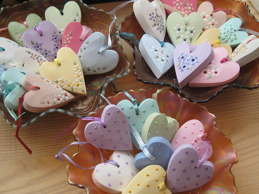 Valentine/Decorated Hearts On Ribbon, 1 of 11