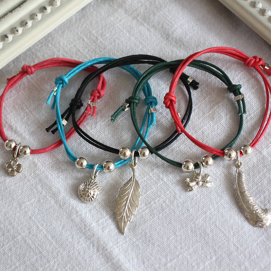 Colourful Cord Bracelet With Charm Or Beads By Harry Rocks