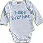 Little Sister/Brother Applique Baby Grow, thumbnail 5 of 8