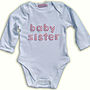 Little Sister/Brother Applique Baby Grow, thumbnail 6 of 8