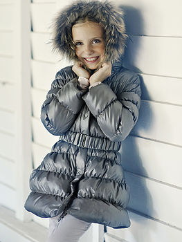 French Design Girls Down Puffer Coat By Chateau De Sable ...