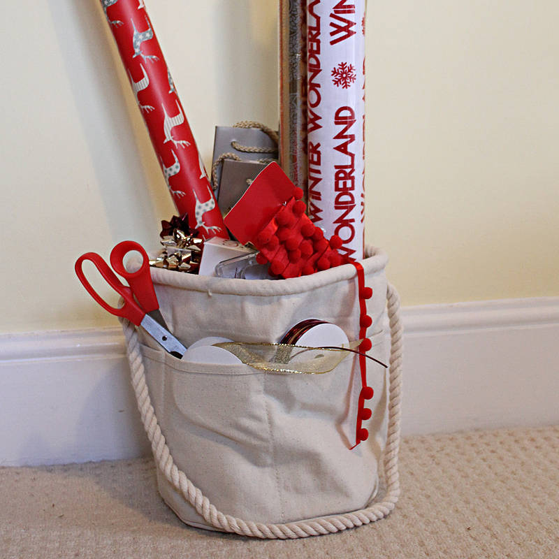 gift wrapping organizer by the original canvas bucket bag company