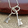 Personalised Double Sterling Silver Key Necklace, thumbnail 3 of 7
